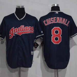 Cleveland Indians #8 Lonnie Chisenhall Navy Blue New Cool Base Stitched MLB Jersey