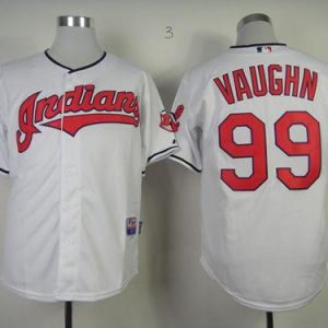 Cleveland Indians #99 Rick Wild Thing Vaughn Stitched White MLB Jersey