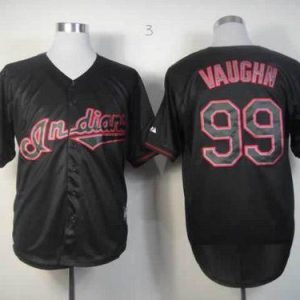 Cleveland Indians #99 Ricky Vaughn Black Fashion Stitched MLB Jersey