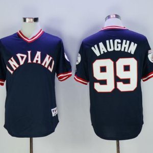 Cleveland Indians #99 Ricky Vaughn Navy Blue 1976 Turn Back The Clock Stitched MLB Jersey