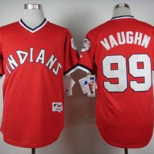 Cleveland Indians #99 Ricky Vaughn Red 1974 Turn Back The Clock Stitched MLB Jersey