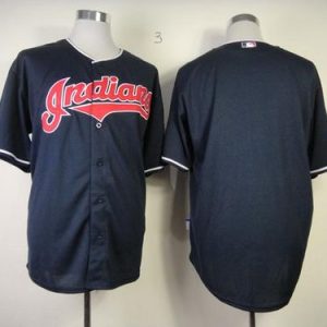 Cleveland Indians Blank Navy Blue Cool Base Stitched MLB Jersey