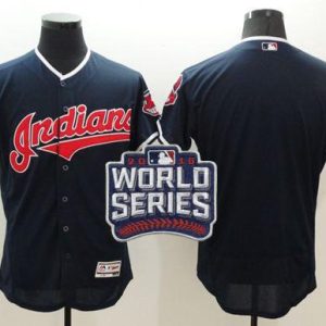 Cleveland Indians Blank Navy Blue Flexbase Collection 2016 World Series Bound Stitched MLB Jersey