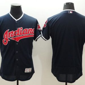 Cleveland Indians Blank Navy Blue Flexbase Collection Stitched MLB Jersey