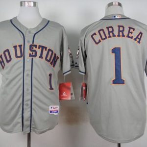 Houston Astros #1 Carlos Correa Grey Cool Base Stitched MLB Jersey