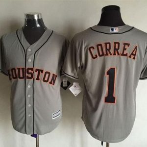 Houston Astros #1 Carlos Correa Grey New Cool Base Stitched MLB Jersey