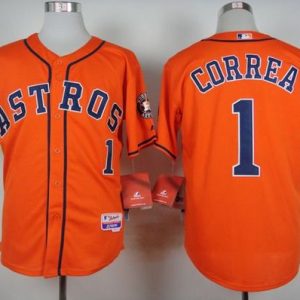 Houston Astros #1 Carlos Correa Orange Cool Base Stitched MLB Jersey