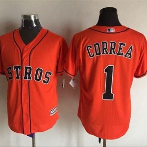 Houston Astros #1 Carlos Correa Orange New Cool Base Stitched MLB Jersey