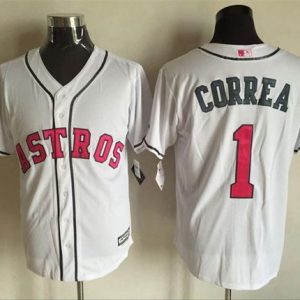 Houston Astros #1 Carlos Correa White New Cool Base 2016 Mother's Day Stitched MLB Jersey