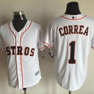 Houston Astros #1 Carlos Correa White New Cool Base Stitched MLB Jersey