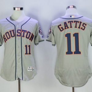 Houston Astros #11 Evan Gattis Grey Flexbase Collection Stitched MLB Jersey