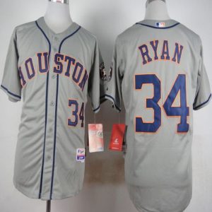 Houston Astros #34 Nolan Ryan Grey Cool Base Stitched MLB Jersey