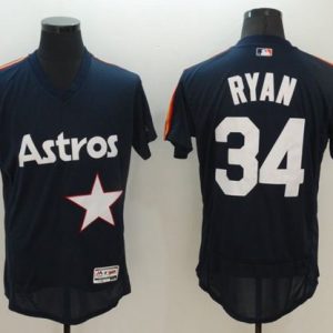 Houston Astros #34 Nolan Ryan Navy Blue Flexbase Collection Cooperstown Stitched MLB Jersey