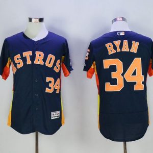 Houston Astros #34 Nolan Ryan Navy Blue Flexbase Collection Stitched MLB Jersey