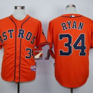 Houston Astros #34 Nolan Ryan Orange Cool Base Stitched MLB Jersey