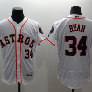 Houston Astros #34 Nolan Ryan White Flexbase Collection Stitched MLB Jersey