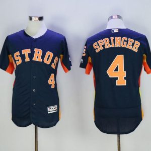 Houston Astros #4 George Springer Navy Blue Flexbase Collection Stitched MLB Jersey