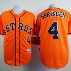 Houston Astros #4 George Springer Orange Cool Base Stitched MLB Jersey