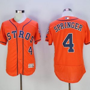 Houston Astros #4 George Springer Orange Flexbase Collection Stitched MLB Jersey