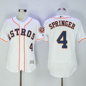 Houston Astros #4 George Springer White Flexbase Collection Stitched MLB Jersey