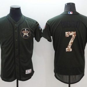 Houston Astros #7 Craig Biggio Green Flexbase Collection Salute to Service Stitched MLB Jersey