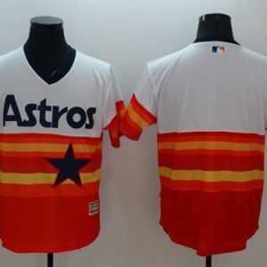 Houston Astros Blank White/Orange Flexbase Collection Cooperstown Stitched MLB Jersey