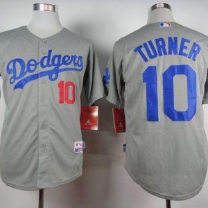 Los Angeles Dodgers #10 Justin Turner Grey Cool Base Stitched MLB Jersey