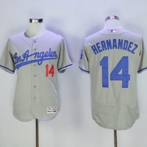 Los Angeles Dodgers #14 Enrique Hernandez Grey Flexbase Collection Road Stitched MLB Jersey