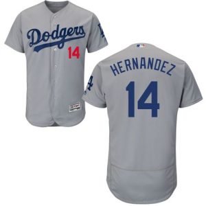 Los Angeles Dodgers #14 Enrique Hernandez Grey Flexbase Collection Stitched MLB Jersey