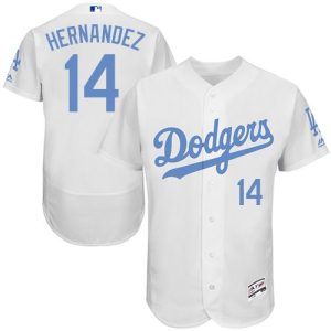 Los Angeles Dodgers #14 Enrique Hernandez White Flexbase Collection 2016 Father's Day Stitched MLB Jersey