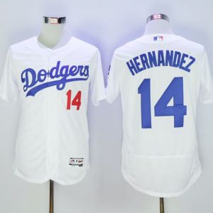 Los Angeles Dodgers #14 Enrique Hernandez White Flexbase Collection Stitched MLB Jersey