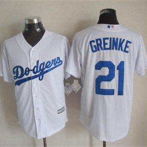 Los Angeles Dodgers #21 Zack Greinke White New Cool Base Stitched MLB Jersey