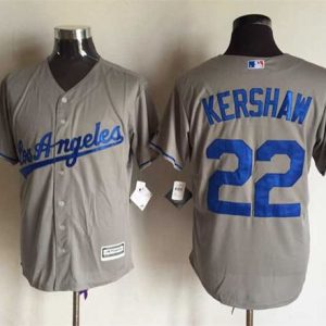 Los Angeles Dodgers #22 Clayton Kershaw Grey New Cool Base Stitched MLB Jersey