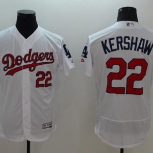 Los Angeles Dodgers #22 Clayton Kershaw White Fashion Stars & Stripes Flexbase Stitched MLB Jersey