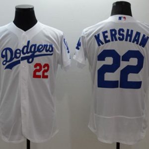 Los Angeles Dodgers #22 Clayton Kershaw White Flexbase Collection Stitched MLB Jersey