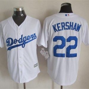 Los Angeles Dodgers #22 Clayton Kershaw White New Cool Base Stitched MLB Jersey