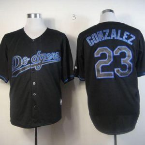 Los Angeles Dodgers #23 Adrian Gonzalez Black Fashion Stitched MLB Jersey