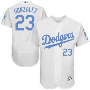 Los Angeles Dodgers #23 Adrian Gonzalez White Flexbase Collection 2016 Father's Day Stitched MLB Jersey