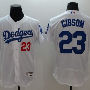 Los Angeles Dodgers #23 Kirk Gibson White Flexbase Collection Stitched MLB Jersey