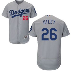 Los Angeles Dodgers #26 Chase Utley Grey Flexbase Collection Stitched MLB Jersey