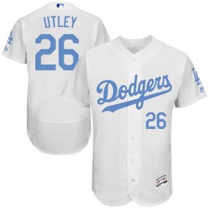 Los Angeles Dodgers #26 Chase Utley White Flexbase Collection 2016 Father's Day Stitched MLB Jersey