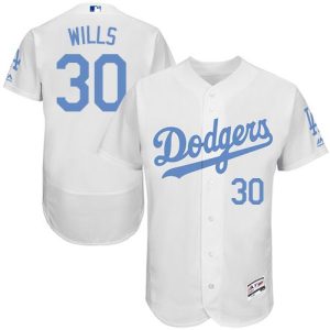 Los Angeles Dodgers #30 Maury Wills White Flexbase Collection 2016 Father's Day Stitched MLB Jersey