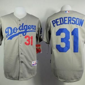 Los Angeles Dodgers #31 Joc Pederson Grey Cool Base Stitched MLB Jersey