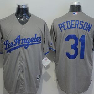 Los Angeles Dodgers #31 Joc Pederson Grey New Cool Base Stitched MLB Jersey