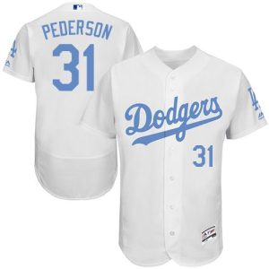 Los Angeles Dodgers #31 Joc Pederson White Flexbase Collection 2016 Father's Day Stitched MLB Jersey