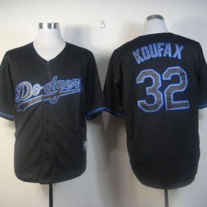 Los Angeles Dodgers #32 Sandy Koufax Black Fashion Stitched MLB Jersey