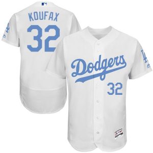 Los Angeles Dodgers #32 Sandy Koufax White Flexbase Collection 2016 Father's Day Stitched MLB Jersey