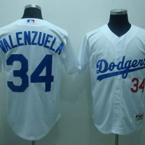 Los Angeles Dodgers #34 Fernando Valenzuela Stitched White MLB Jersey