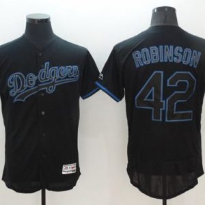 Los Angeles Dodgers #42 Jackie Robinson Black Fashion Flexbase Collection Stitched MLB Jersey