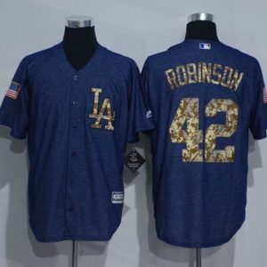 Los Angeles Dodgers #42 Jackie Robinson Denim Blue Salute to Service Stitched MLB Jersey